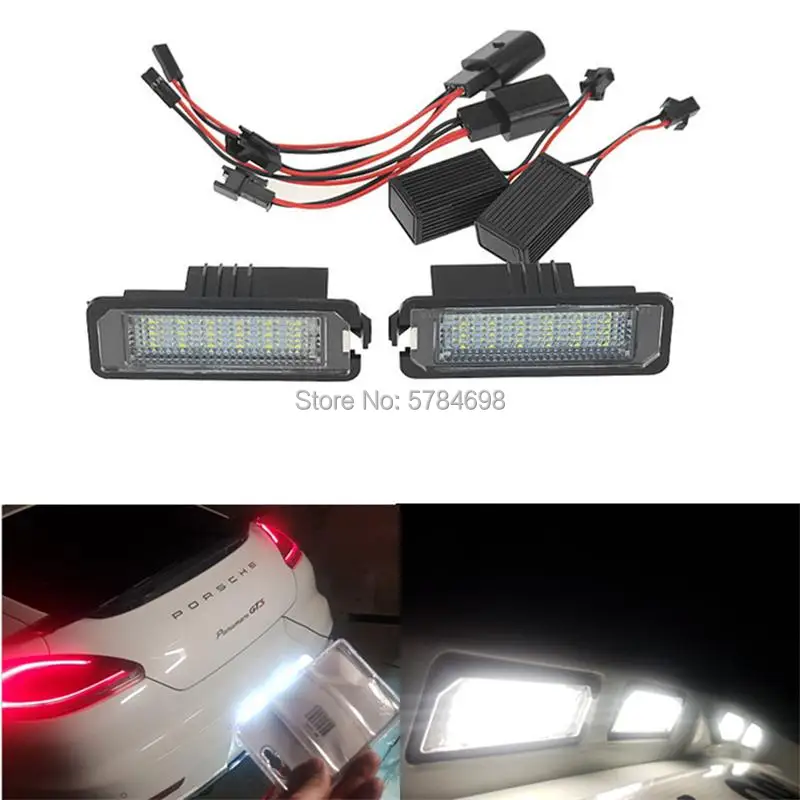 

LED Number Car License Plate Light Lamp For Porsche 958 987 911 Carrera Boxster Cayman Cayenne Panamera Macan 996 997 GT2 GT3 S