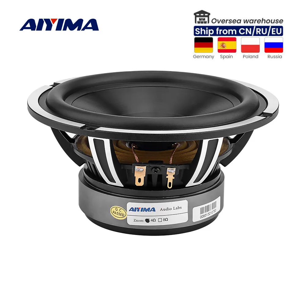 AIYIMA 1Pc 6.5 Inch Woofer Audio Car Music Speaker Driver 4 Ohm 50W Bass Auto Waterproof Speaker Aluminum Basin DIY Sound System