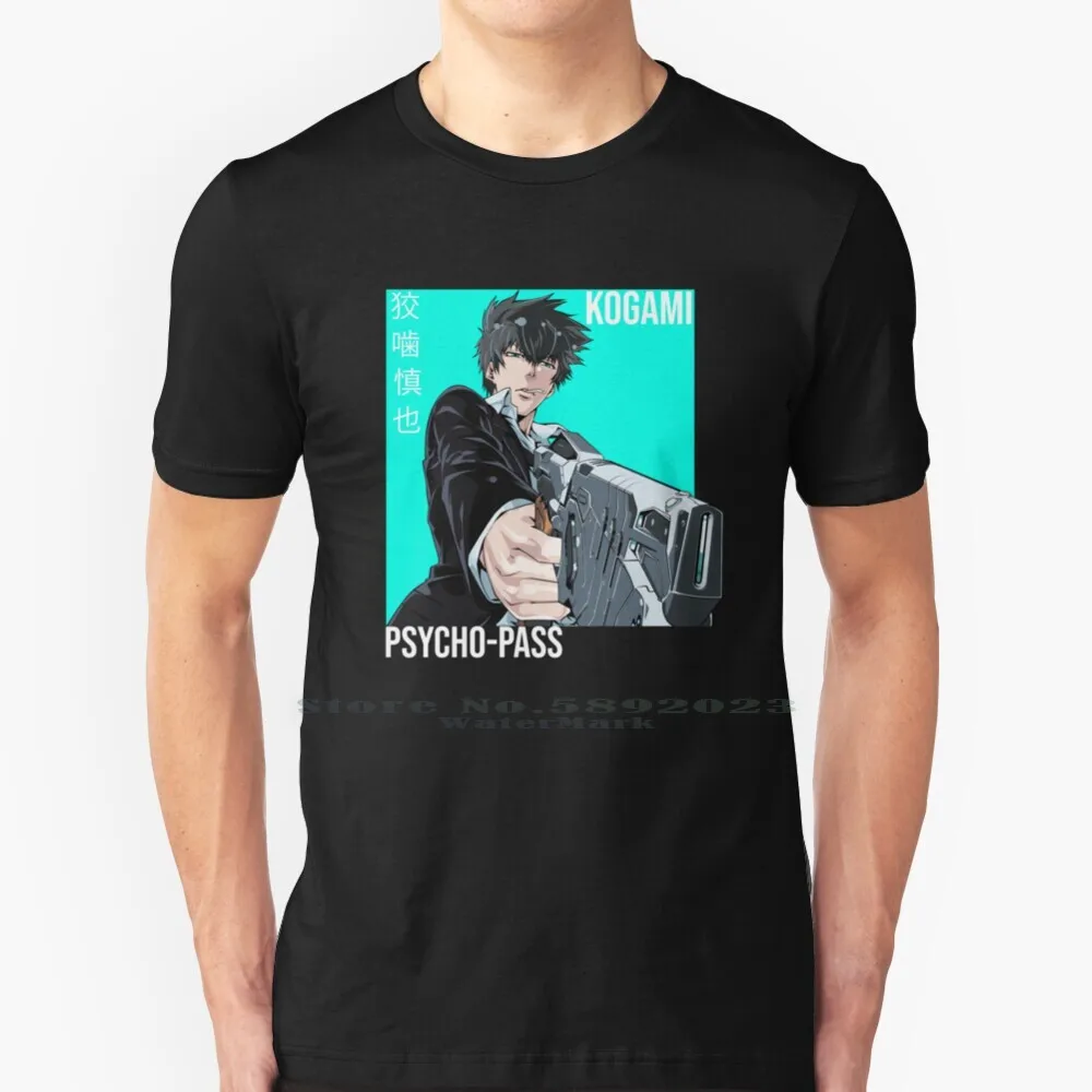 Shinya Kogami Psycho-Pass Anime 100% Cotton T Shirt Shinya Kogami Psycho Pass Psychopass Enforcer Dominator Manga Bw Handsome