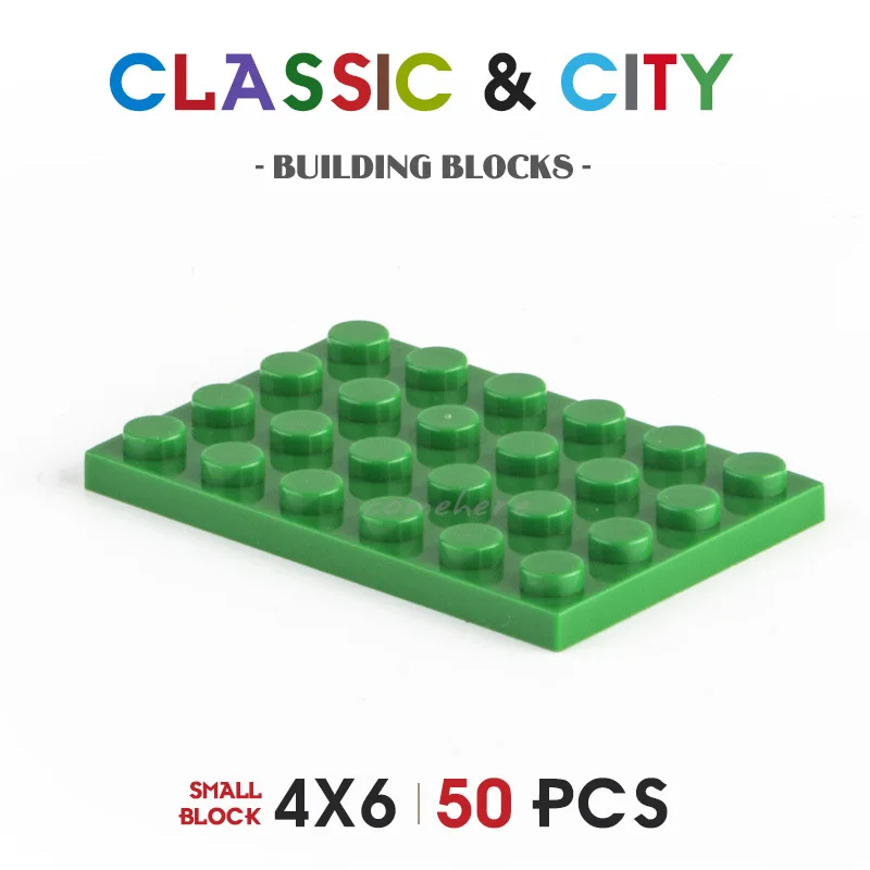 

50pcs DIY Building Blocks 4x6 Dots Colour Figures Bricks Classic Urban Building Blocks Compatible With Brand Toys For Children