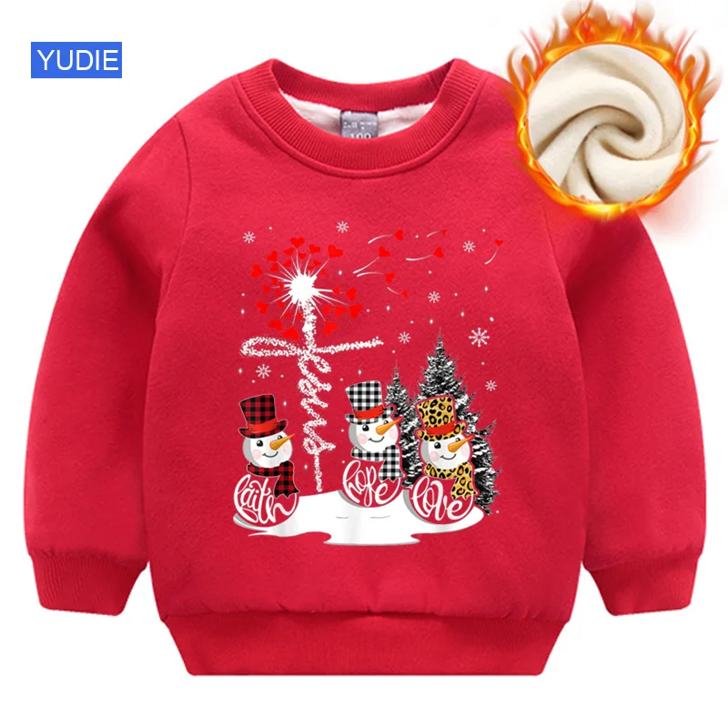 Children Christmas Hoodie Children Clothing Boys Sweater Toddler Fall Clothes Holiday Gift Baby Girl Winter Sweatshirt Snowman