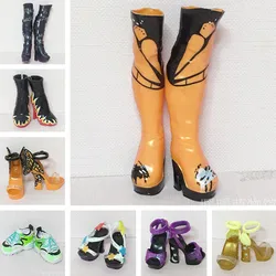 Big Glasses Eyes With Real shoes rainbow school Original Doll DIY Accessories Purple White Hair Doll Heads nuannuanmengwu