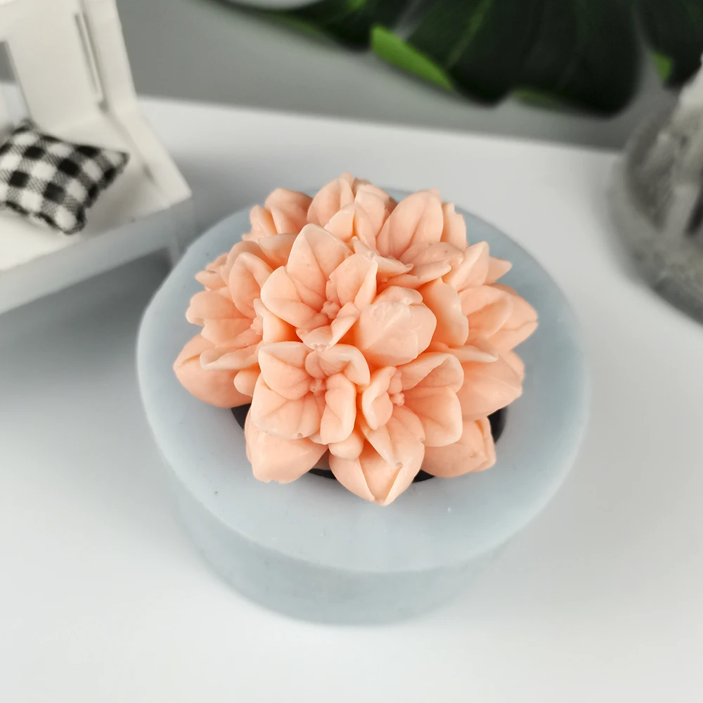 HC0283 PRZY Molds Silicone Hydrangea Flower Mold Decoration Plant Soap Molds Ochid Flowers Candle Moulds Bouquet Making Clay