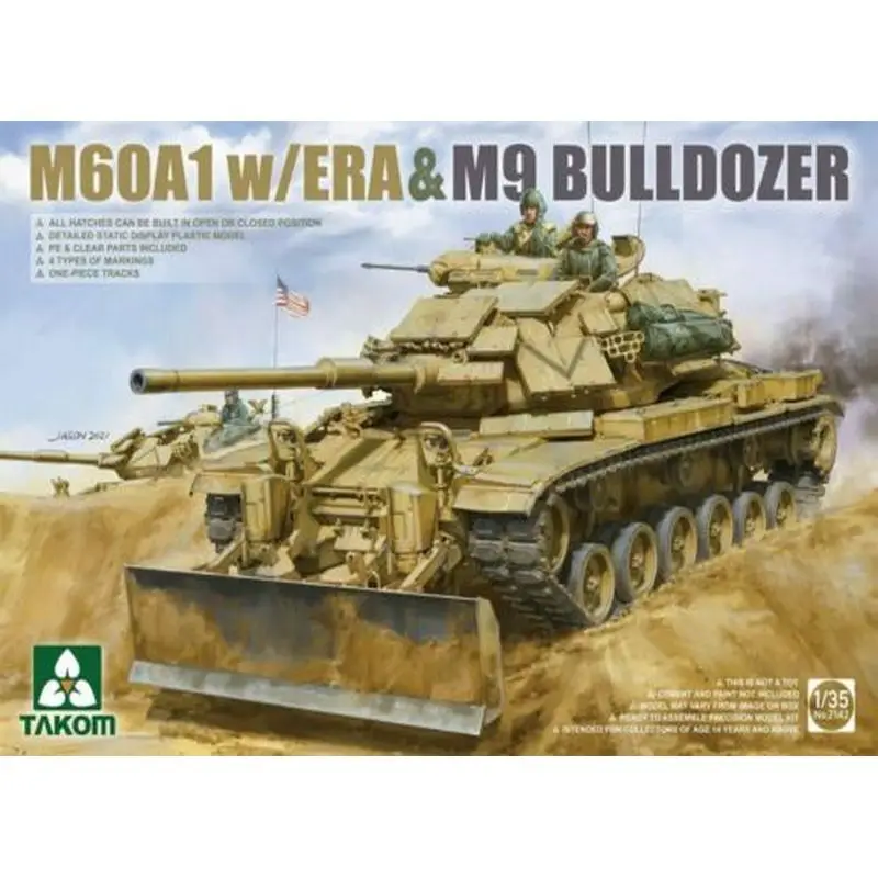 TAKOM 2142 1/35 M60A1 w/ERA & M9 Bulldozer - Scale Model Kit