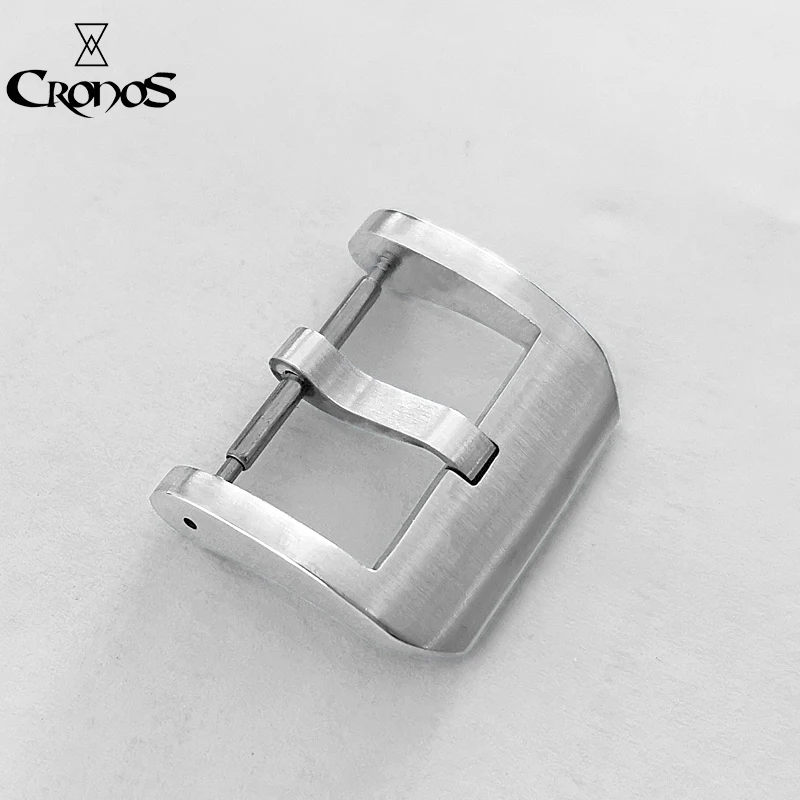 Cronos Stainless Steel Tongue Buckle for Straps Brushed 20 mm 3.0 with Spring Bars