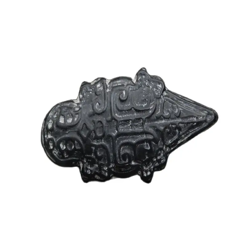 Chinese Red Mountain Culture Collection Meteorite Carving  Crocodile Pendant