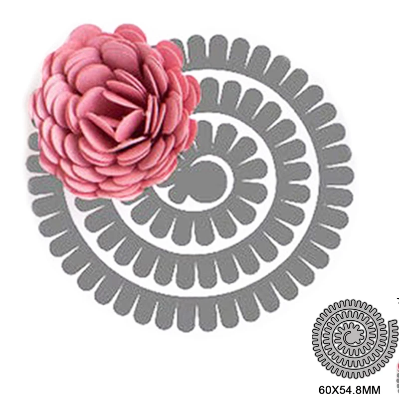 Spiral Flower Metal Cutting Dies for DIY Scrapbooking Album Paper Cards Decorative Crafts Embossing Die Cuts Christmas 2021new