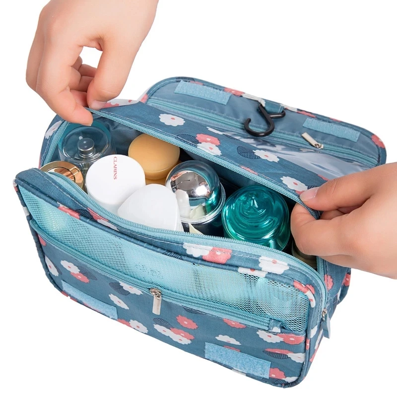 Cosmetic Bag Travel Hanging Toiletry kit Storage Makeup Organizer Collapsible Make Up Pouch 2021 New Woman Men Hook Shower Bags