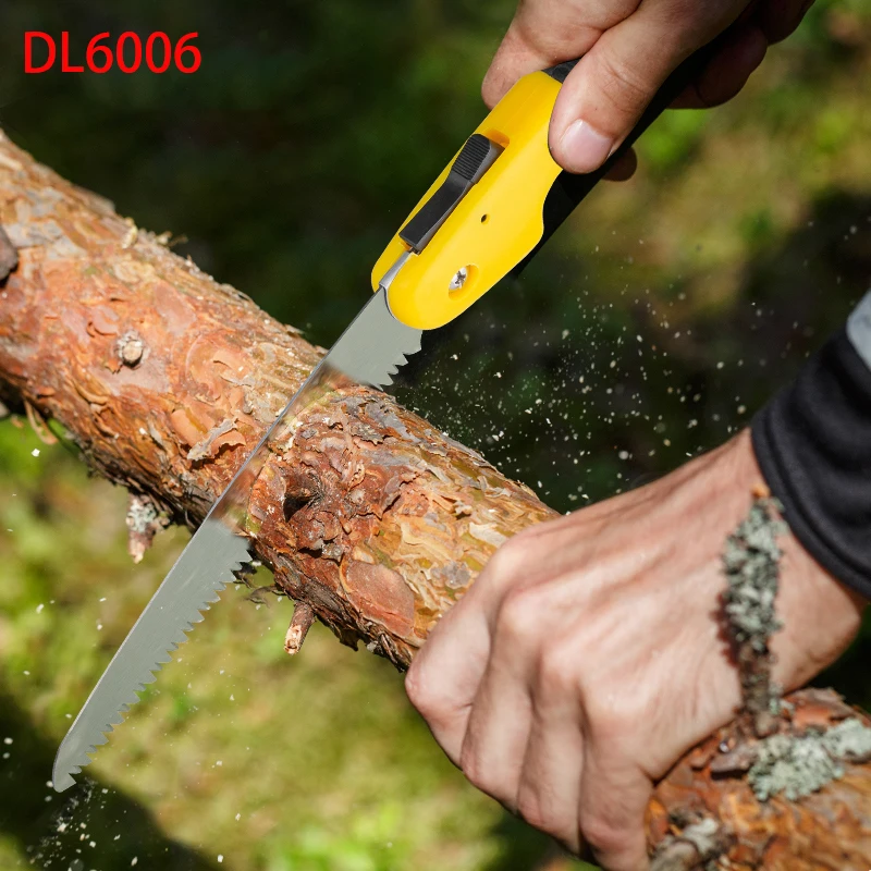 Deli DL6006 7“ Folding Saw 65Mnsteel Blade Used For Cutting Solid Wood, Field Branches, PVC Pipes, Bamboo, Etc.Camping Tools