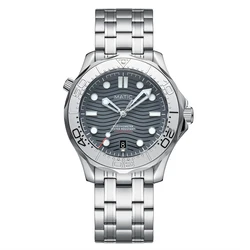 MATIC UHR DIVER 200M 41mm PT5000 Mechanische Armbanduhren [Grau Zifferblatt mit Silber Keramik Lünette Einfügen]