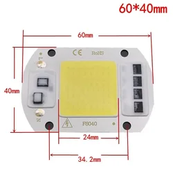 Chip de lámpara LED COB SMD de alta potencia, 1-20 piezas, 10W, 20W, 30W, 50W, CA 220V, IC inteligente, apto para bricolaje, controlador integrado, luz de inundación