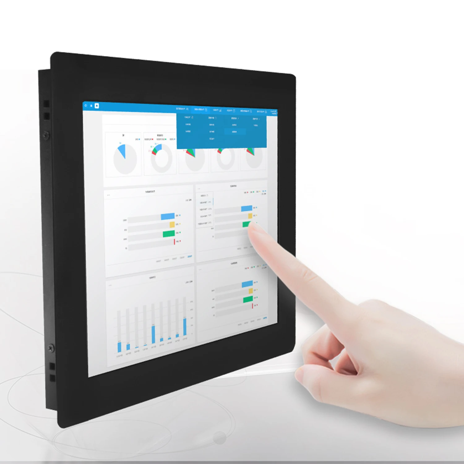 14 15.6 17.3 Polegada mini computador industrial incorporado tudo em um painel de pc com tela de toque resistiva wifi embutido para win10 pro