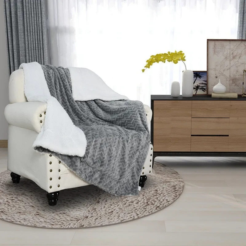 

Home cotton wool lamb velvet blanket comfortable sofa cover blanket leaves flannel lazy double thick blanket small quilt