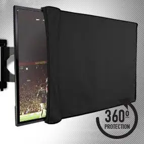 Outdoor Waterproof TV Cover with Bottom Cover Heavy Duty Thick Fabric Weatherproof Outdoor TV Enclosure for Outside TV