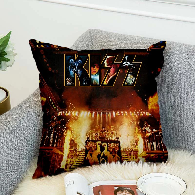 KISS Rock & Roll All Nite Party Pillow Case Polyester Decorative Pillowcases Throw Pillow Cover style-6