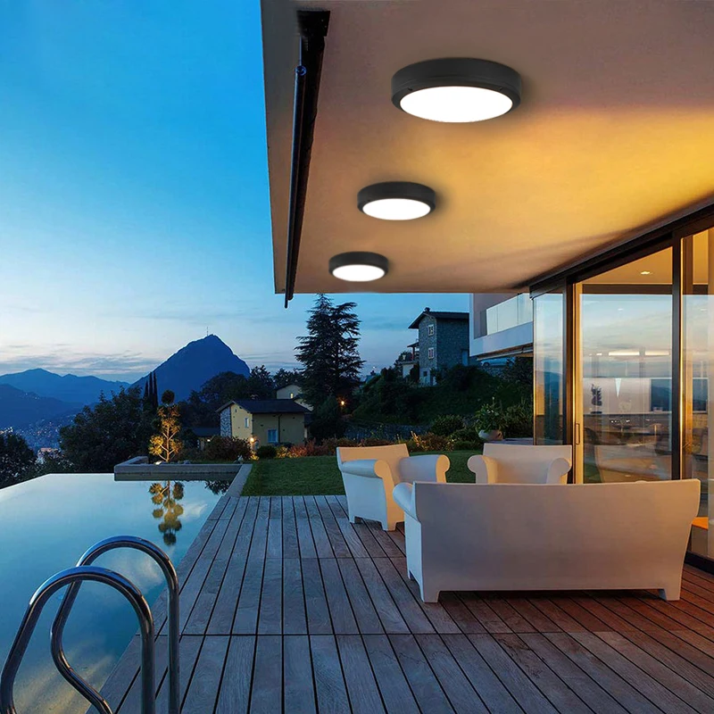 Waterproof Outdoor Ceiling Light Bathroom Lights Wall Sconce Lamp Flush LED Kitchen Balcony Porch Lighting Fixtures 90-260V