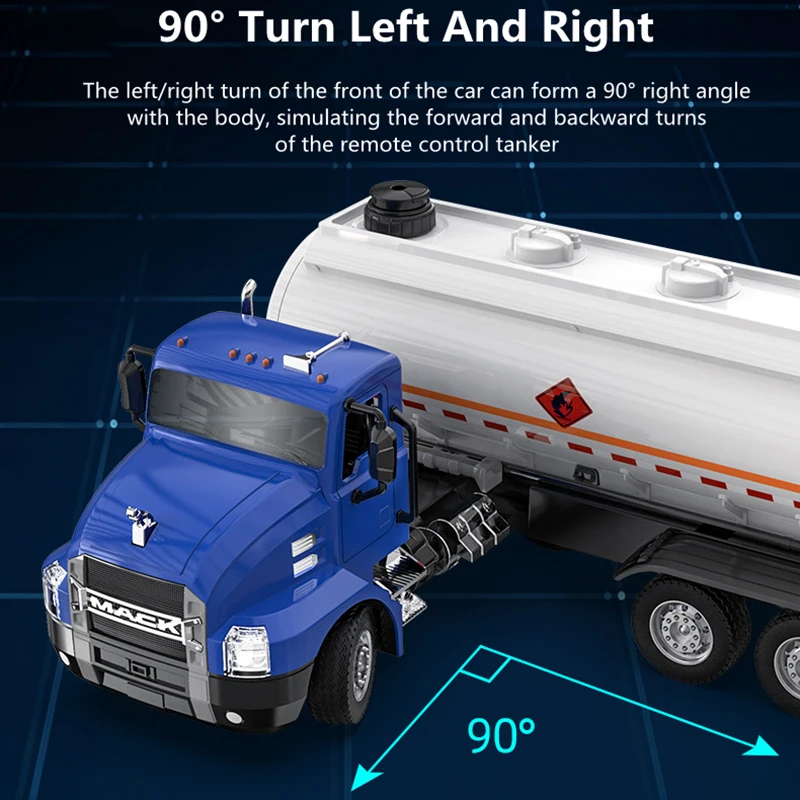 1:16 Simulation Passoire télécommandée 42CM 90 °   Tourner la pompe avant, réservoir détachable, pulvérisation d'eau, son et lumière, 30 minutes, modèle de camion RC à