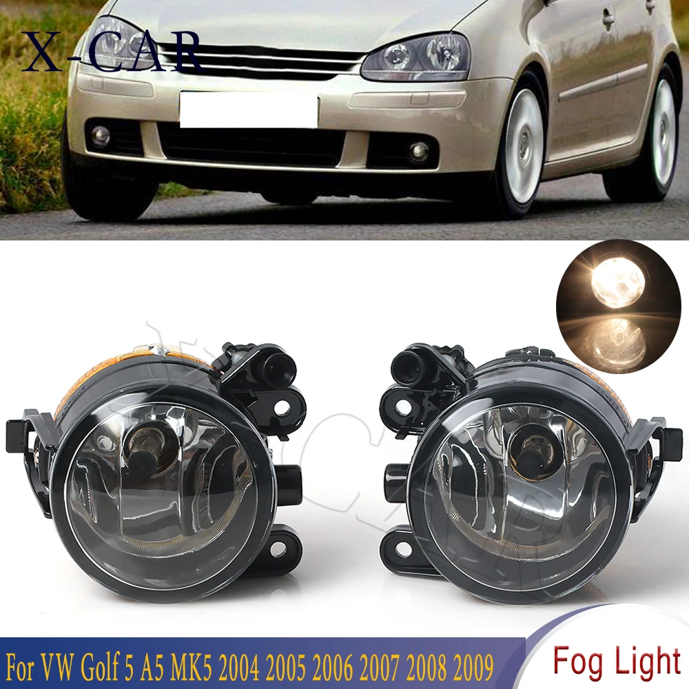 X-CAR Przedni zderzak samochodowy Halogenowe światło przeciwmgielne do VW Golf 5 A5 MK5 2004 2005 2006 2007 2008 2009