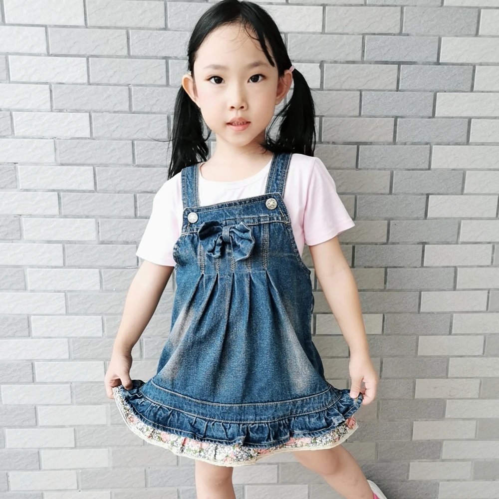 Chumhey 1-6T Kids Sundress Summer Girls Jeans Suspender dress Overalls Baby Straps Denim Bib Dress Toddler Clothing Bebe Clothes