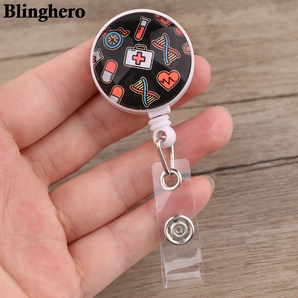 CB693 Grey\'s Anatomy Cartoon Pattern Retractable Nurse Badge Reel Holder Doctor Student ID Card Holder Exhibition Holder