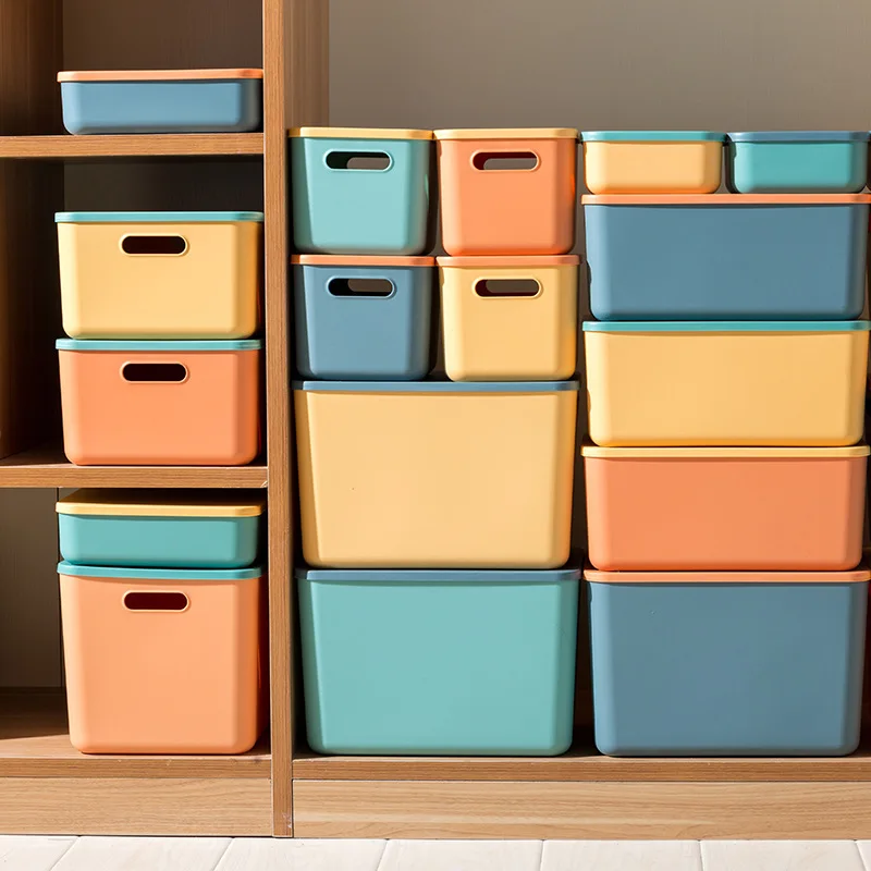 

Color Debris Snack Storage Box Thickened Material Household Organizing Dormitory Tidy Kitchen Storage Basket Classroom Book Box