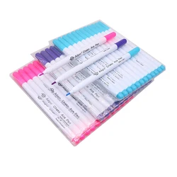 12 Pcs/lot Water soluble pen DIY stationery Erasable Pens Grommet Ink Fabric Marker Marking Pens DIY Needlework Red Blue Purple