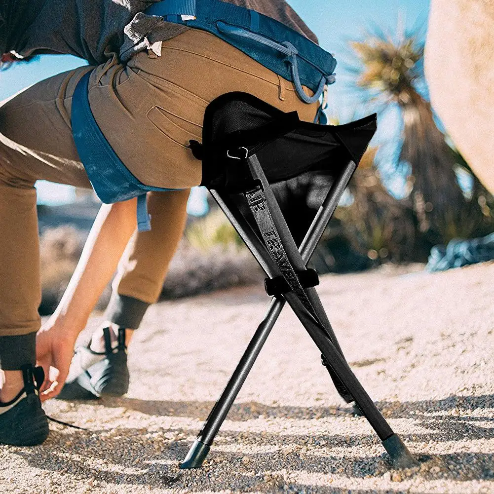 Portable Tripod Stool Folding Chair with Carrying Case for Outdoor Camping Walking Hunting Hiking Fishing Travel 200 lbs Capacit