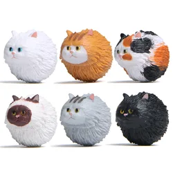 Animal Kawaii Chubby Fat Cat Figurine Desk Accessory Moss Fairy Garden Miniature Kitten DIY Crafts Toy Home Decoration Kids Gift