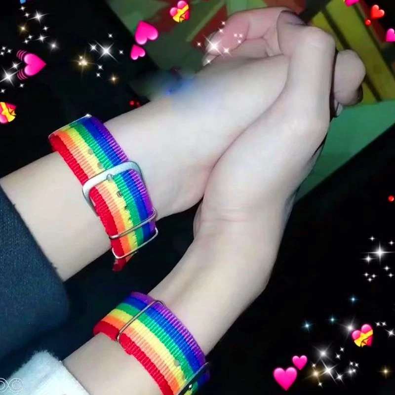 Lesbians Gays Rainbow Nepal Bisexuals Transgender Bracelets for Women Girls Pride LGBT Woven Braided Jewelry