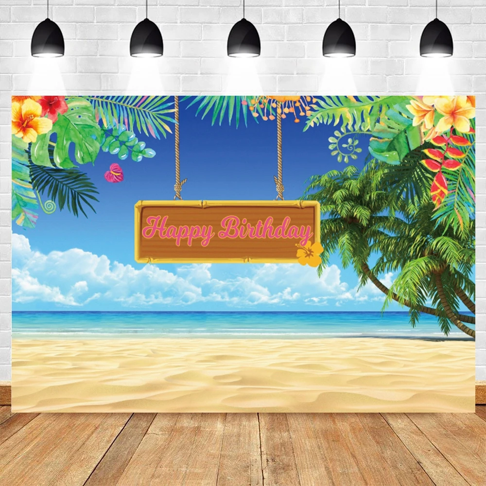 

Yeele Summer Sea Tree Seaside Beach Tropical Party Backdrop Newborn Baby Birthday Photography Vinyl Photographic Background Prop