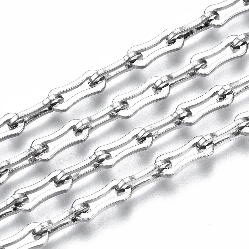 

about 10m/Roll 304 Stainless Steel Oval Link Chains Unwelded for jewelry making DIY Bracelet Necklace Accessories 14x6x1.5mm