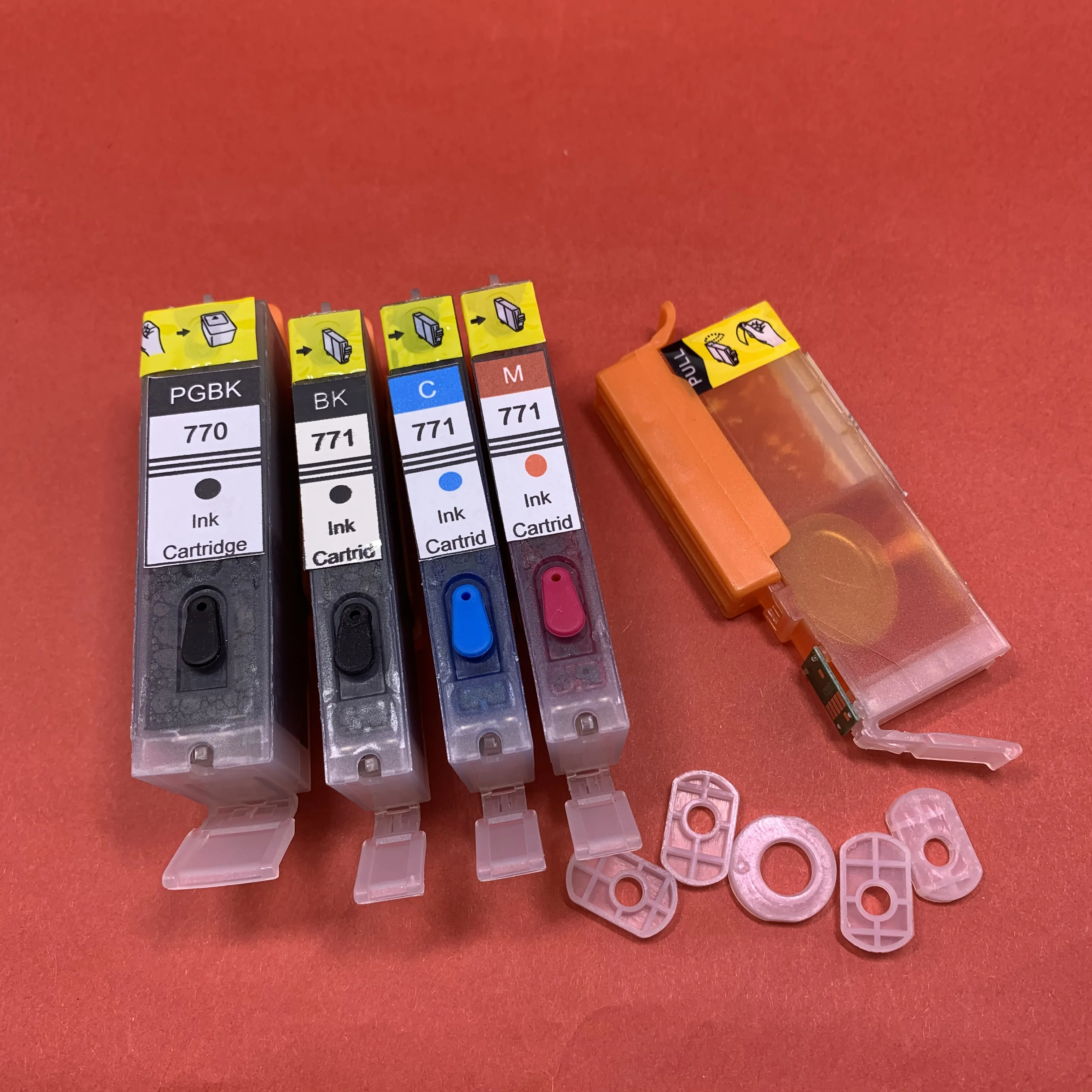 

YOTAT 5Pcs/Set Full Refillable Ink Cartridge PGI-770 CLI-771 for Canon PIXMA MG5770 MG6870 TS5070 TS6070 TS8070 Printer