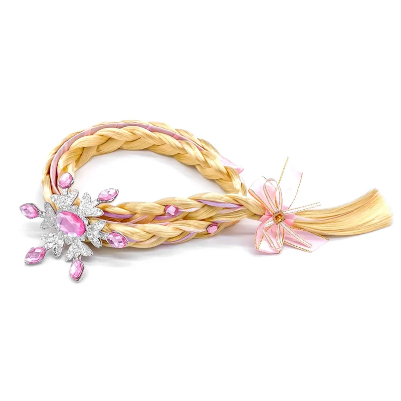 Girl Princess Hair Accessories Child Wig Braids Girls Cosplay Show Dress Up Hair Clip Wig Braid For Children Cosplay Dress UP