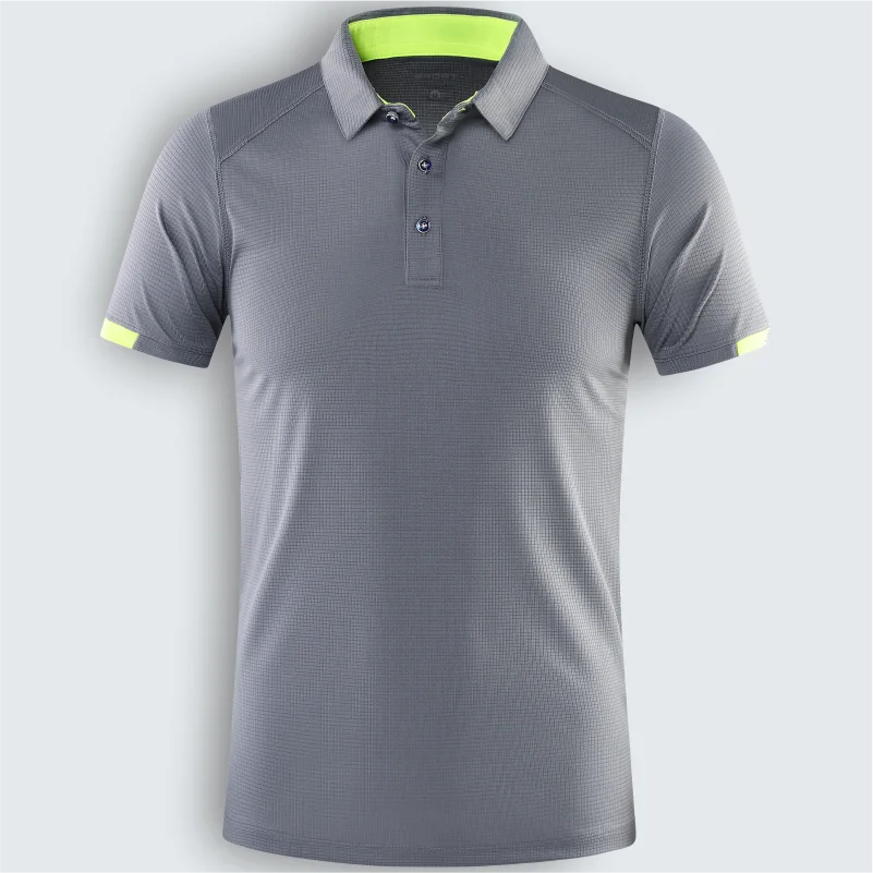 Szybkoschnący Polo Para Hombre z krótkim rękawem niestandardowa firma grupa Polo koszulka Logo wyszywany Top Camisa Masculina męska letnia koszula