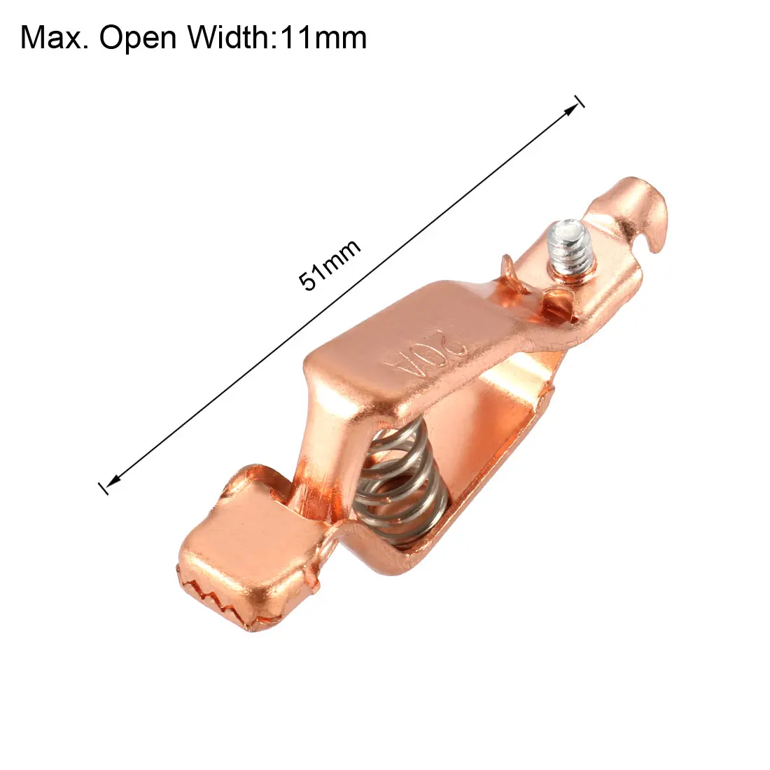 2x Battery Test Clip 20 Amp Spring Clamp Replacement for Automotive Car, Copper