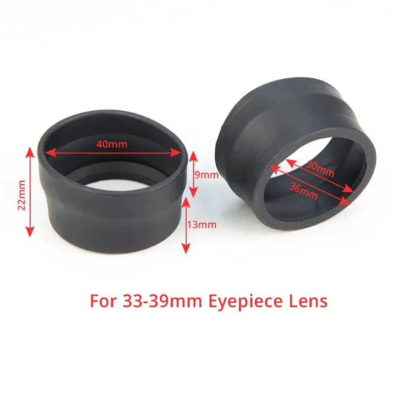 2 szt. 33-38mm gumowa osłona oczu o wysokiej elastyczności do obiektywu mikroskopu stereo 33-39mm