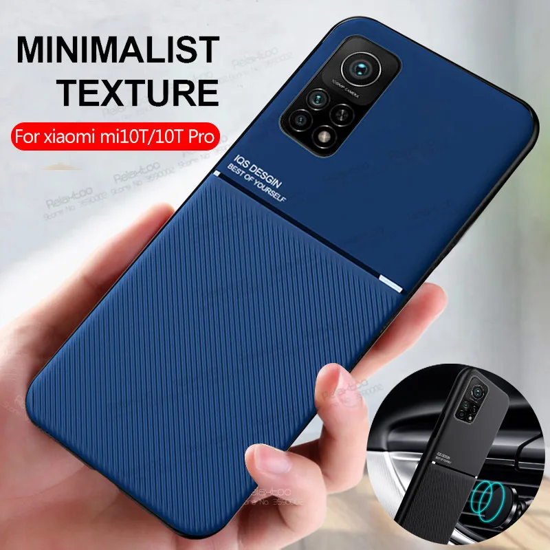 For Xiaomi Mi 10T Pro Case Matte Silicone Shockproof Phone Cover Case Xiomi Mi10T 10 T T10 10Tpro Car Magnetic Holder Back Coque