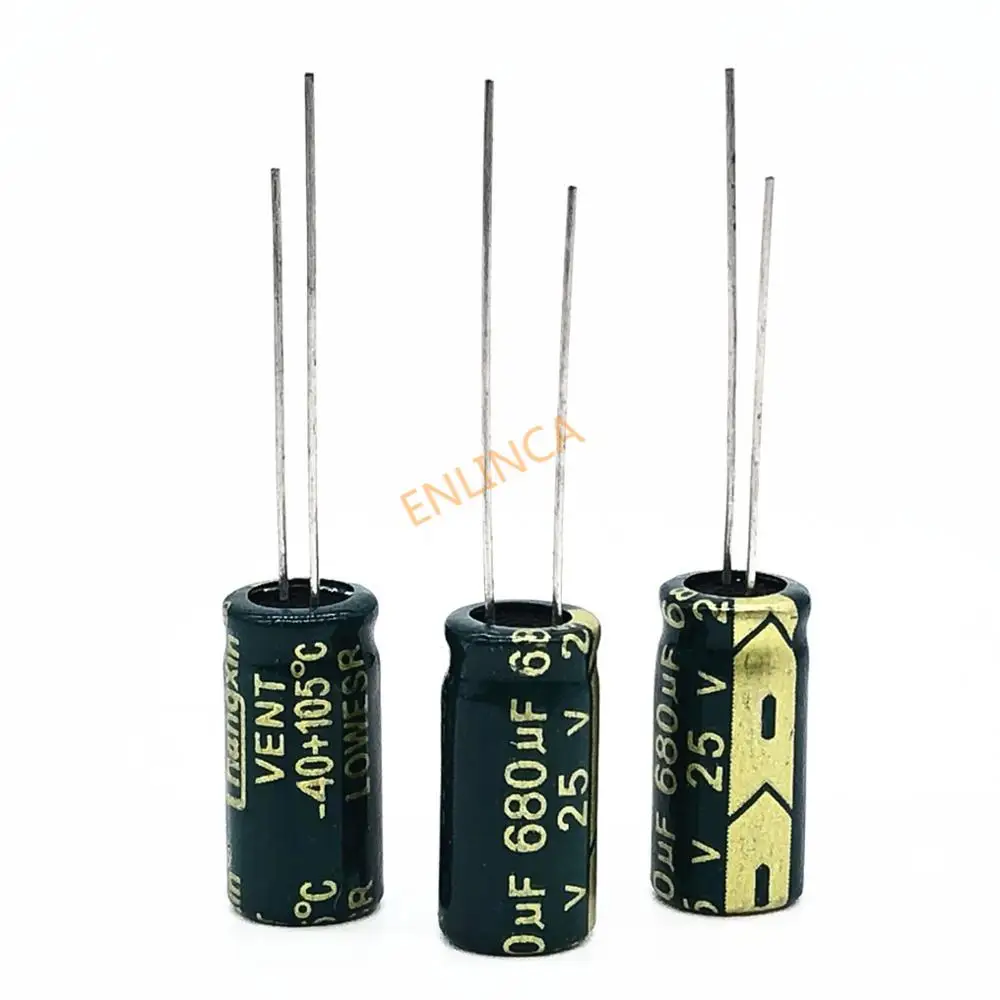 30 pçs/lote 25V 680UF 8*16 high-frequency low-impedância 25 alta freqüência de baixa impedância capacitor eletrolítico de alumínio 680uf 20% v
