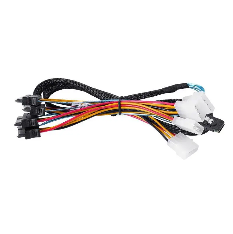 Kabel Mini SAS SFF 8087 do 4 SFF -8482 duży 4PIN 15pin kabel danych dysku twardego SFF-8087 Host do 4 SAS 29Pin SFF8482 kabel — zdjęcie produktu 4