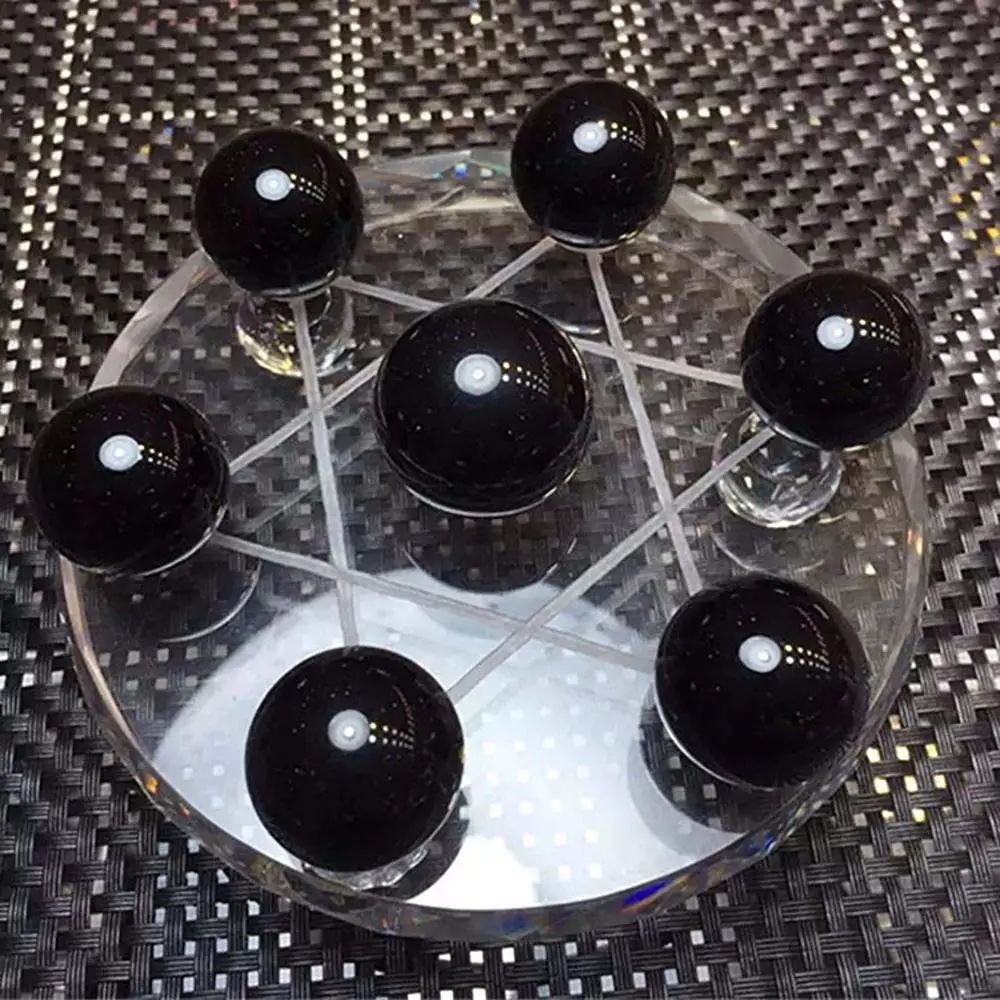 

7 star wind natural black obsidian quartz crystal ball home part water decoration