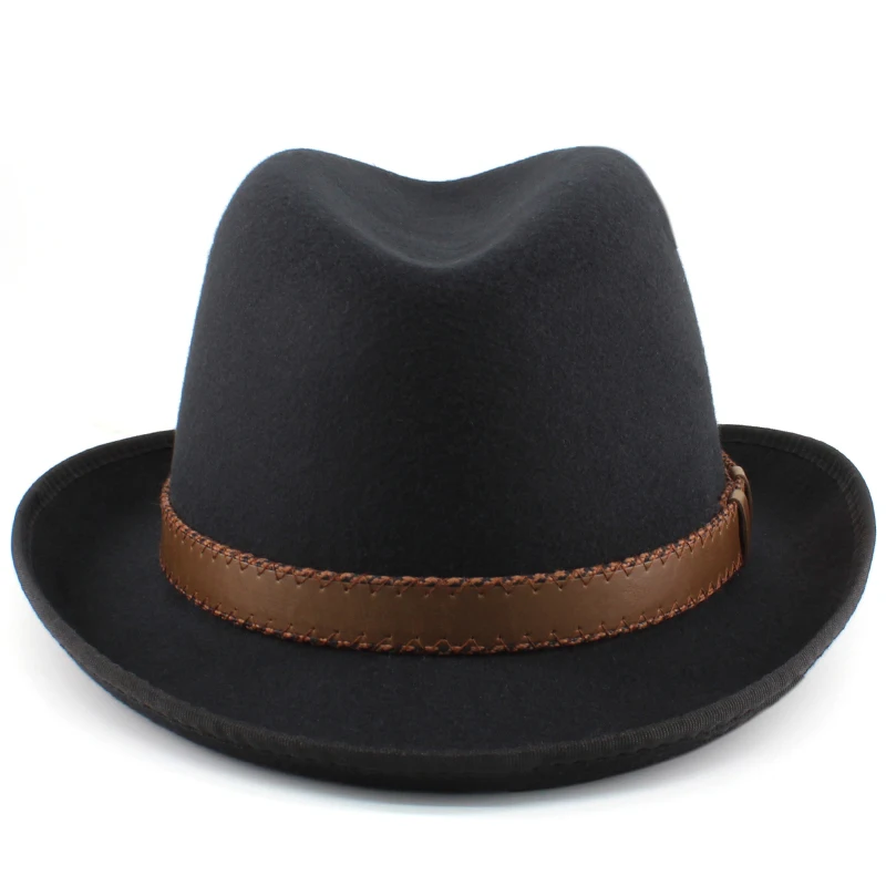 Men Women Wool Blend Classical Retro Homburg Hats Party Fedora Caps Outdoor Trilby Sunhat Jazz Winter Warm Adjustable Size M-L