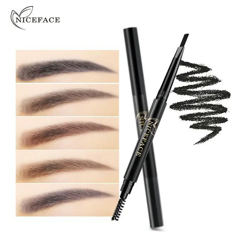 Double Head Automatic Eyebrow Enhancer Pencil Makeup Waterproof Permanent Eyes Brow Cosmetic Pen With Eyebrow Brush NICEFACE