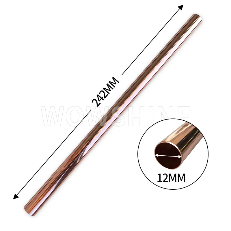 

WOWSHINE FDA/LFGB Certificate Shiny Copper/Rose Gold Drinking Straw Milk Tea Straw 50pcs/lot Diameter 12MM Length 242mm