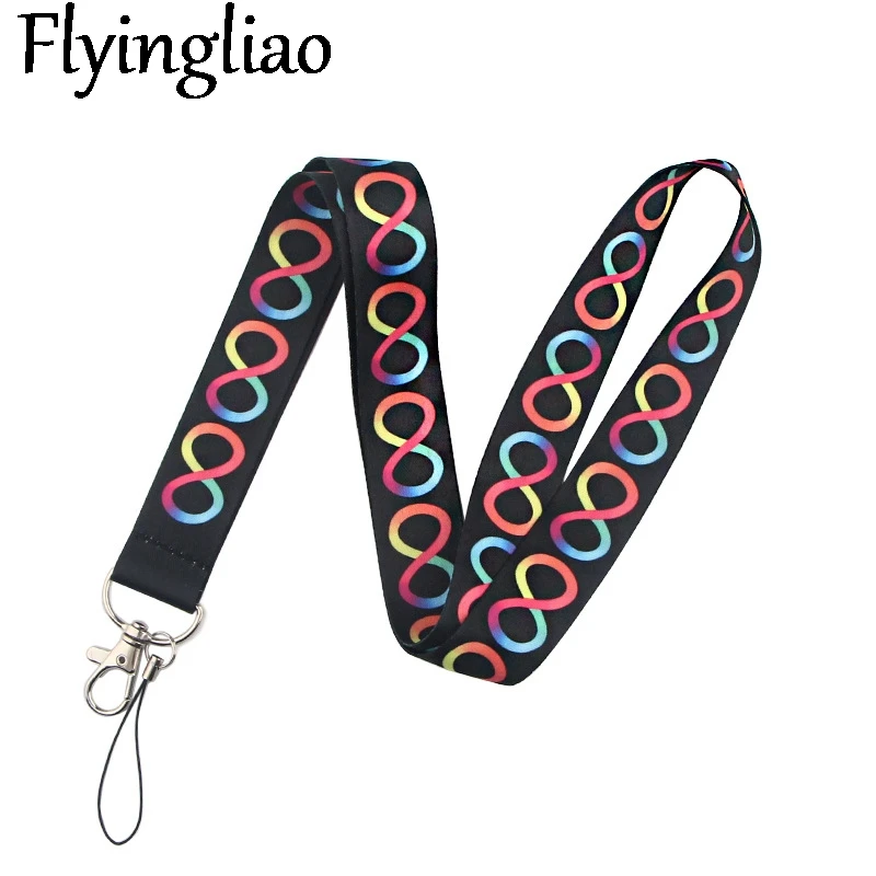 Neurodiversity Keychain Lanyards Id Badge Holder ID Card Pass Gym Mobile Phone Badge Holder Key Strap Webbings Ribbons Gifts