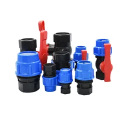 Female Thread 1/2 3/4 1 1.2 1.5 Inch x 20/25/32/40/50mm Pe Tube Ball Valve Quick Connector Garden Tap Water Coupler