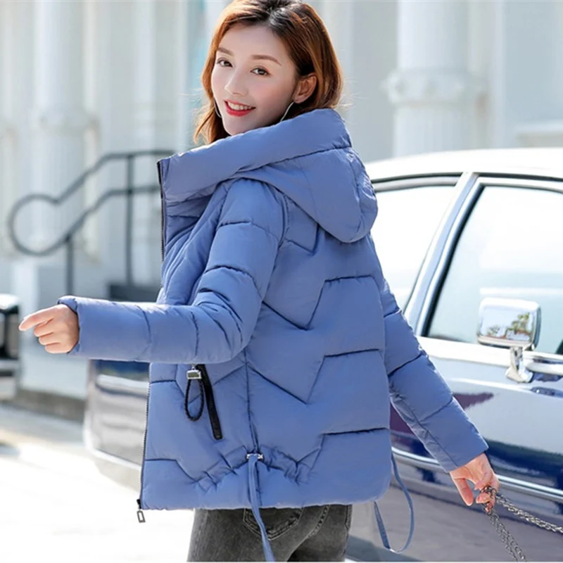 2023 New Winter Parka Women Hooded Short Down Jacket Thick Cotton Coat Casual Cotton-padded jacket Ladies Outerwear Female