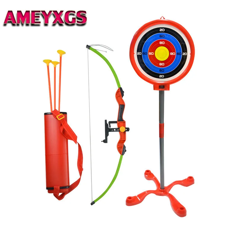 1Set Kids Toy Archery Bow Sets Target Stand Board Quiver Games Shooting Gift For Outdoor Practice Game Shooting Accessories Kits