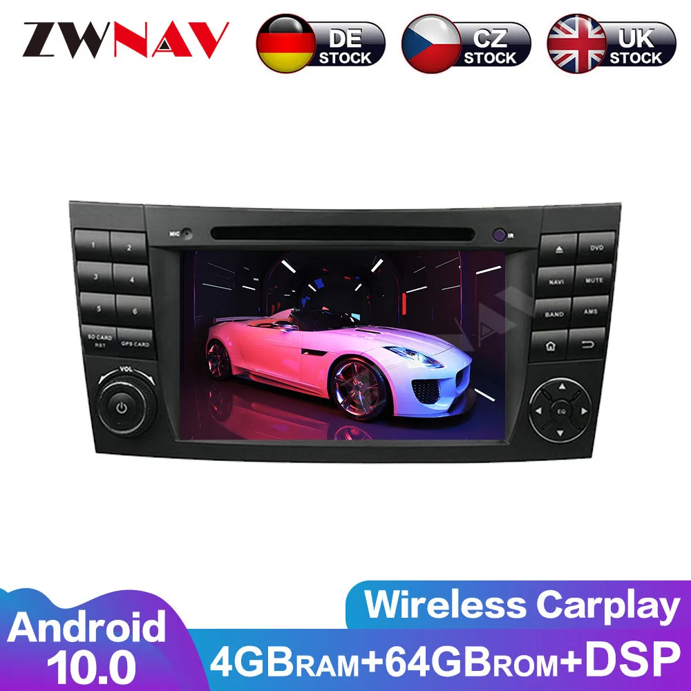 Carplay Android 10 Screen Car Multimedia DVD Player For BENZ W211 GPS Navigation BT WiFi Auto Radio Audio Music Stereo Head Unit