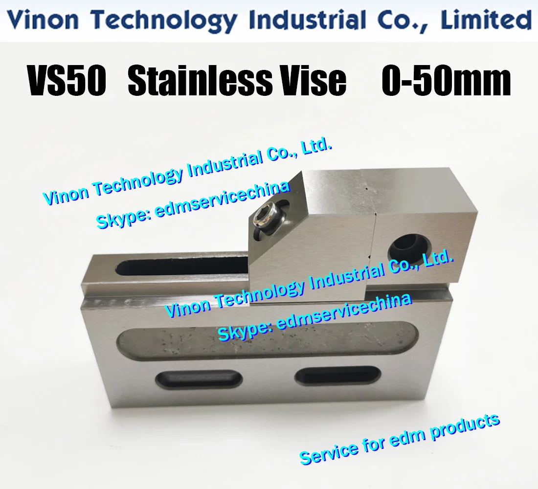 Max Open:0-50mm Stainless Vise VS50 (120Lx85WX28H), EDM GRINDING VISE hold 50mm for edm machine, precision wire cut vise