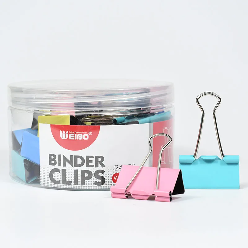 6241B Metal Binder Clips Colorful 20/40mm Home Office Books File Organizer Food ClipsStrong clamping force Easy classification
